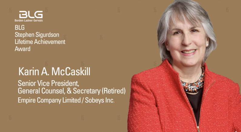 Karin McCaskill: Lifetime Achievement Recipient from Canadian General Counsel Awards