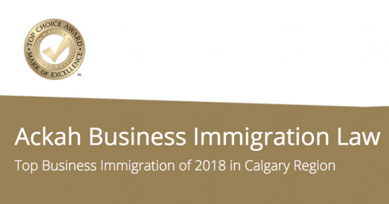 Ackah Business Immigration Law Voted 2018 Top Immigration Law Firm in Calgary