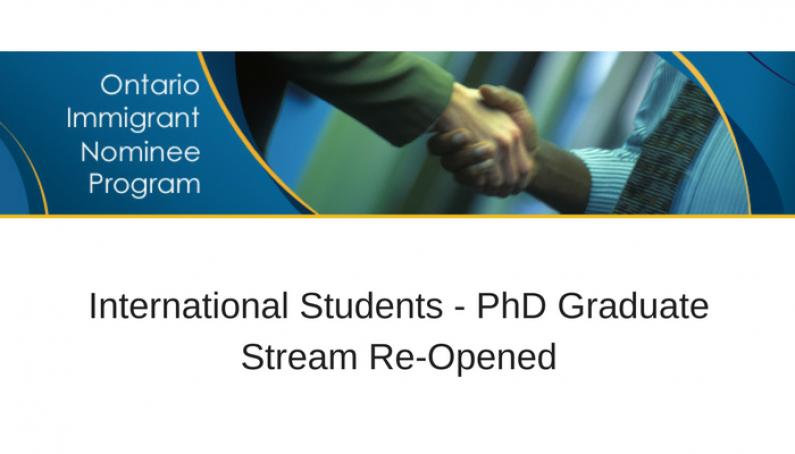 Ontario Reopens International Students PhD Graduate Stream Applications