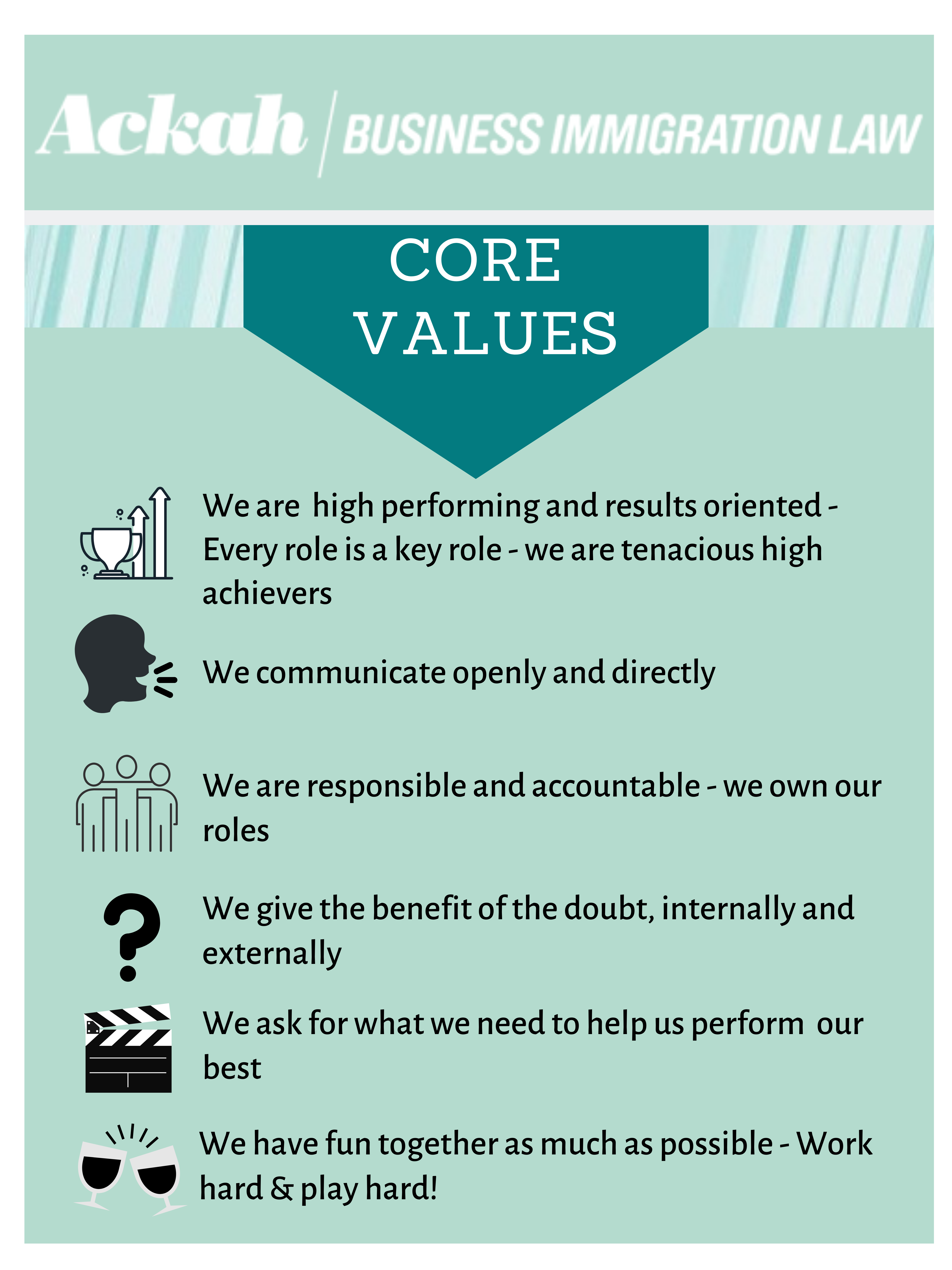 Ackah Business Immigration Law Core Values
