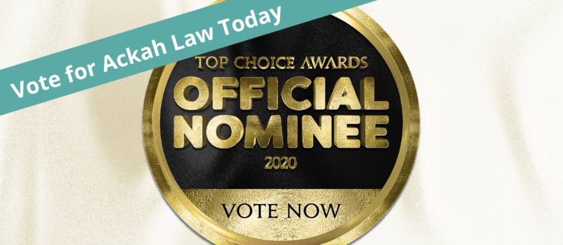 Vote Now: Ackah Law Nominated for Top Choice Award 2020