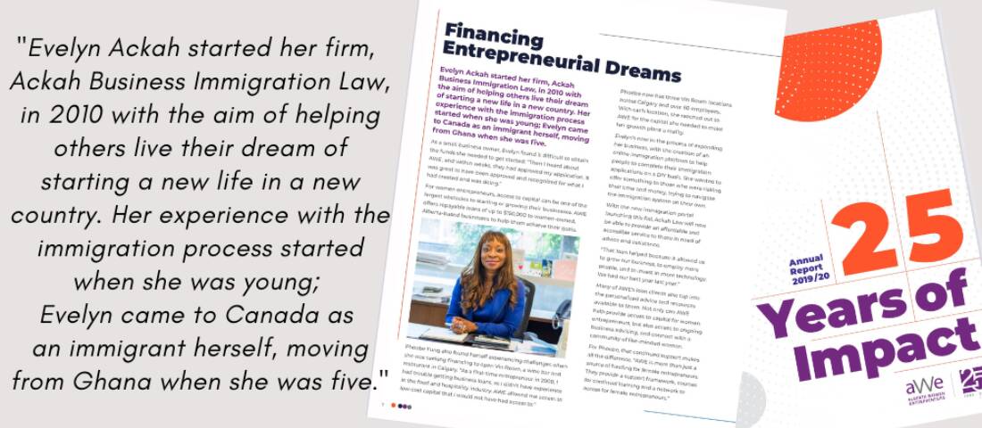 AWE Annual Report Features Calgary Immigration Lawyer and Entrepreneur Evelyn Ackah