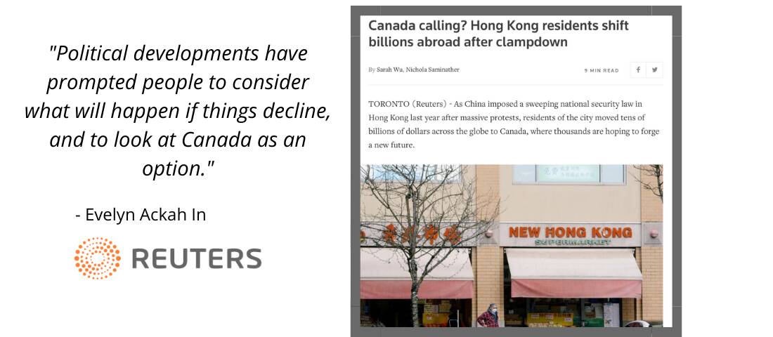 Hong Kong Citizens Look to Canada, Immigration Lawyer Evelyn Ackah Tells Reuters